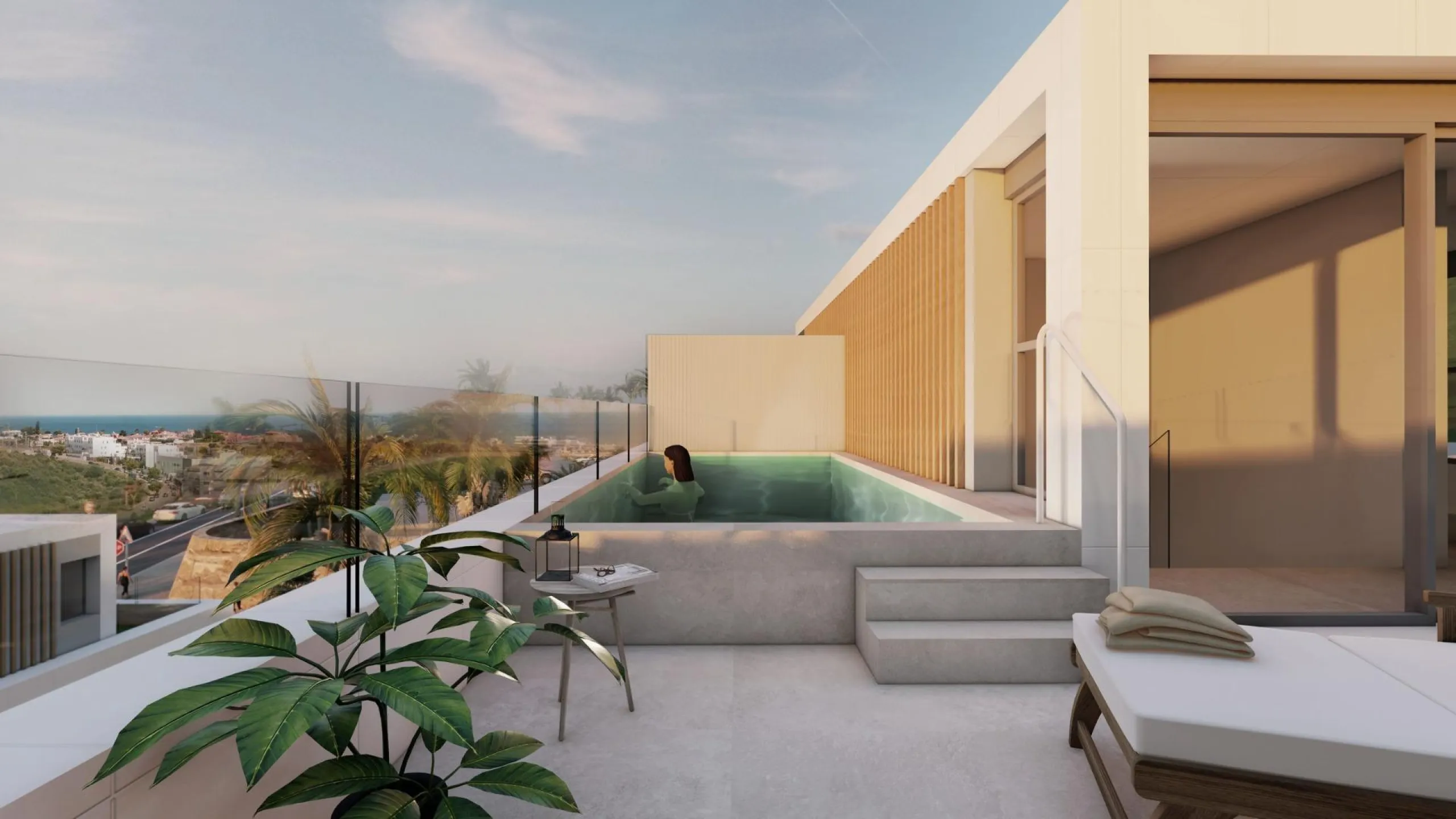 SEMI-DETACHED VILLAS WITH SEA AND GOLF COURSE VIEWS& & Project of 10 semi-detached villas, with stunning views of the sea, the golf course and the mountains. Each villa has 4 bedrooms, as well as a room that can be used as an office or laundry room.