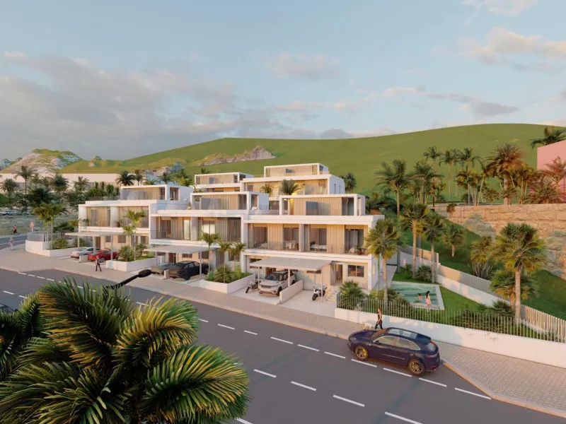 SEMI-DETACHED VILLAS WITH SEA AND GOLF COURSE VIEWS& & Project of 10 semi-detached villas, with stunning views of the sea, the golf course and the mountains. Each villa has 4 bedrooms, as well as a room that can be used as an office or laundry room.