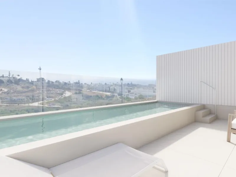 SEMI-DETACHED VILLAS WITH SEA AND GOLF COURSE VIEWS& & Project of 10 semi-detached villas, with stunning views of the sea, the golf course and the mountains. Each villa has 4 bedrooms, as well as a room that can be used as an office or laundry room.
