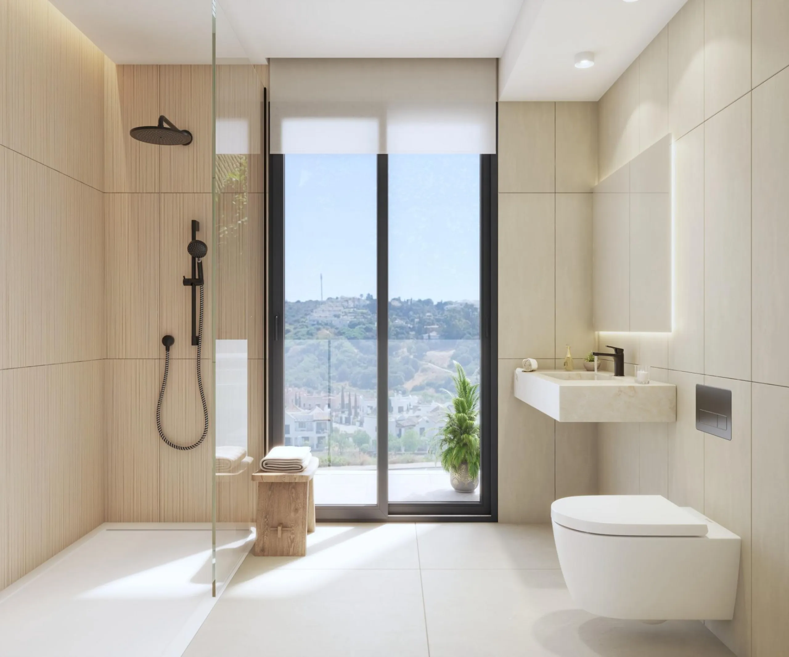 SEMI-DETACHED VILLAS WITH SEA AND GOLF COURSE VIEWS& & Project of 10 semi-detached villas, with stunning views of the sea, the golf course and the mountains. Each villa has 4 bedrooms, as well as a room that can be used as an office or laundry room.