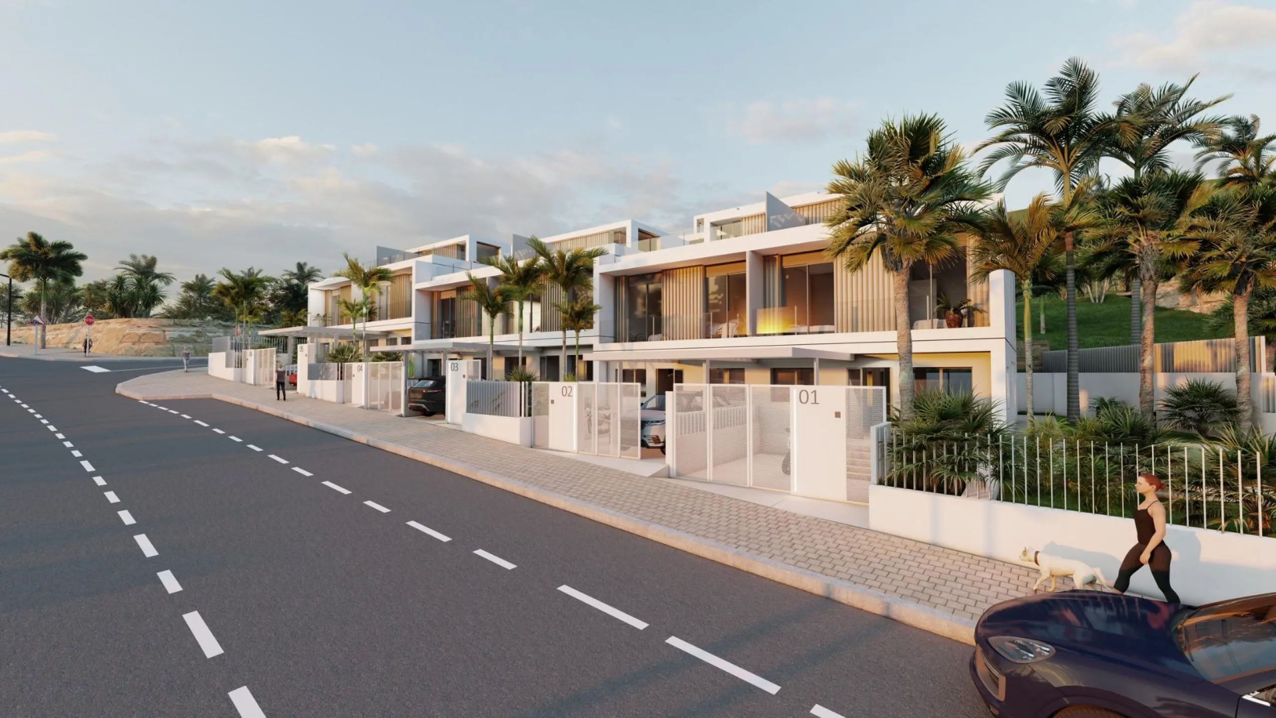 SEMI-DETACHED VILLAS WITH SEA AND GOLF COURSE VIEWS& & Project of 10 semi-detached villas, with stunning views of the sea, the golf course and the mountains. Each villa has 4 bedrooms, as well as a room that can be used as an office or laundry room.