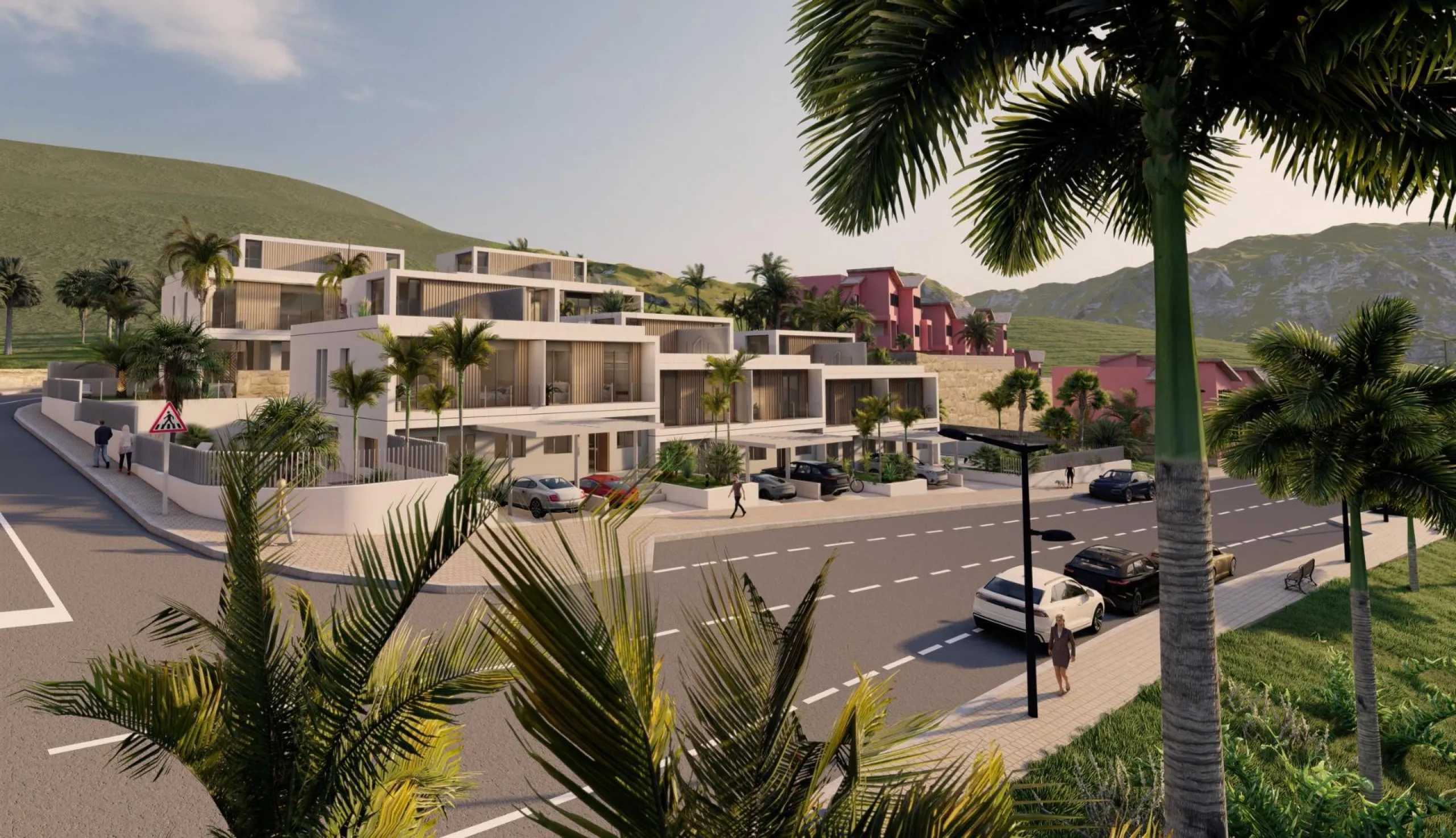 SEMI-DETACHED VILLAS WITH SEA AND GOLF COURSE VIEWS& & Project of 10 semi-detached villas, with stunning views of the sea, the golf course and the mountains. Each villa has 4 bedrooms, as well as a room that can be used as an office or laundry room.