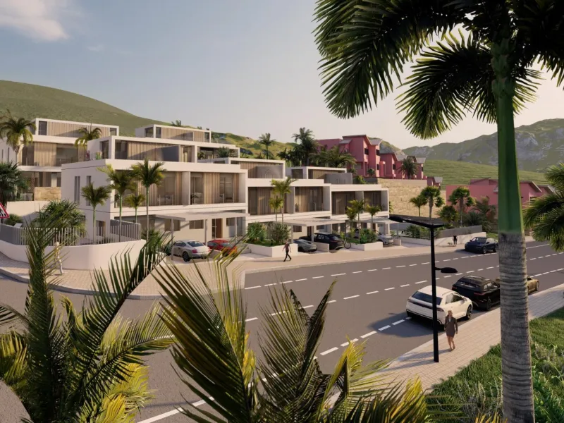 SEMI-DETACHED VILLAS WITH SEA AND GOLF COURSE VIEWS& & Project of 10 semi-detached villas, with stunning views of the sea, the golf course and the mountains. Each villa has 4 bedrooms, as well as a room that can be used as an office or laundry room.