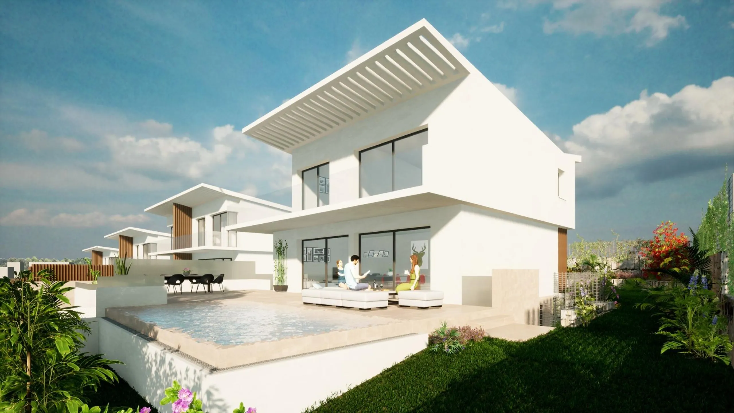 EXCLUSIVE VILLA COMPLEX BETWEEN FUENGIROLA AND MARBELLA& & Exclusive gated complex of only 16 semi-detached, semi-detached and detached villas in contemporary style. Designed with a Mediterranean spirit, due to their proximity to the sea and the Gol