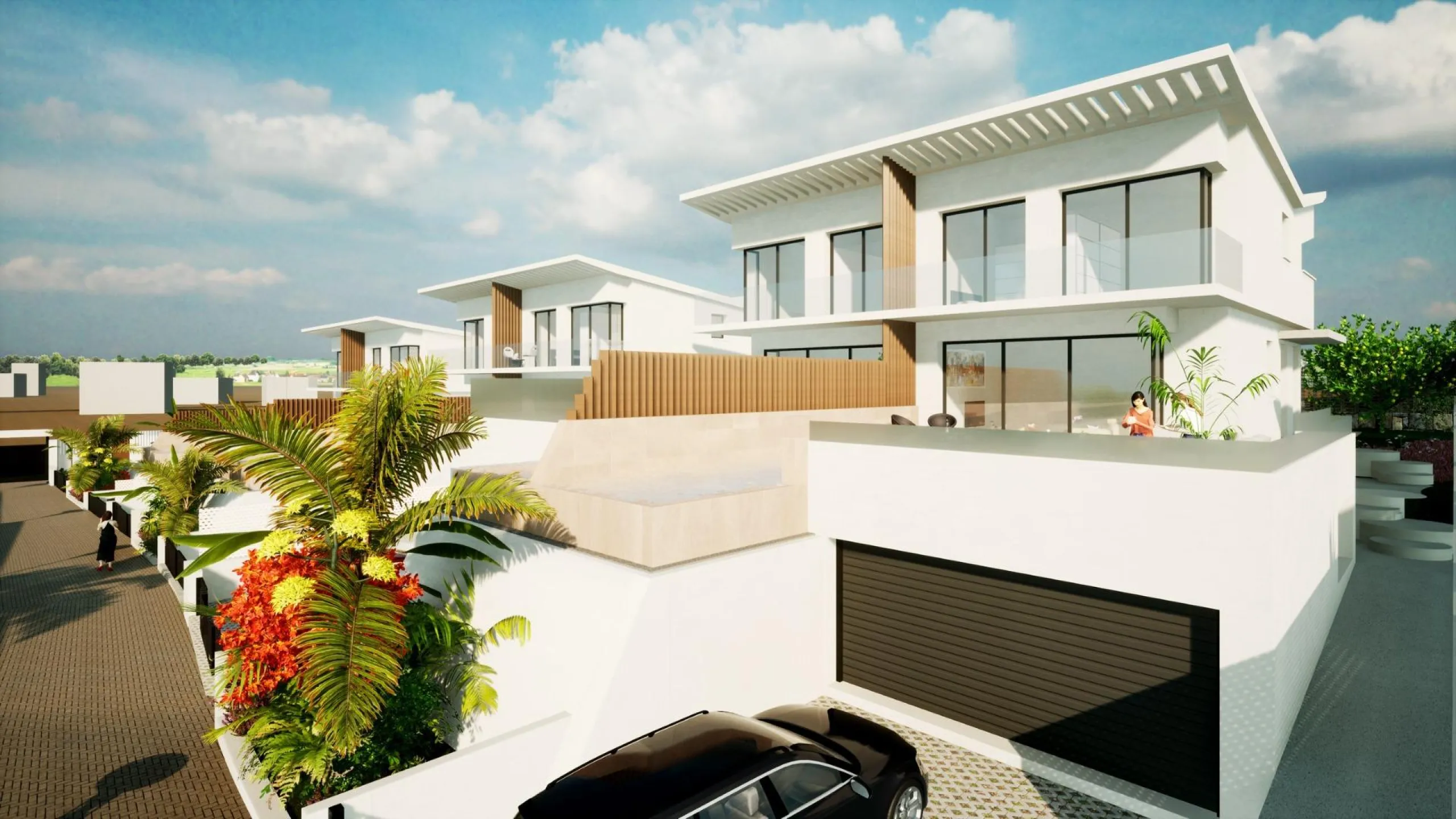 EXCLUSIVE VILLA COMPLEX BETWEEN FUENGIROLA AND MARBELLA& & Exclusive gated complex of only 16 semi-detached, semi-detached and detached villas in contemporary style. Designed with a Mediterranean spirit, due to their proximity to the sea and the Gol