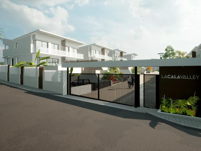 EXCLUSIVE VILLA COMPLEX BETWEEN FUENGIROLA AND MARBELLA& & Exclusive gated complex of only 16 semi-detached, semi-detached and detached villas in contemporary style. Designed with a Mediterranean spirit, due to their proximity to the sea and the Gol