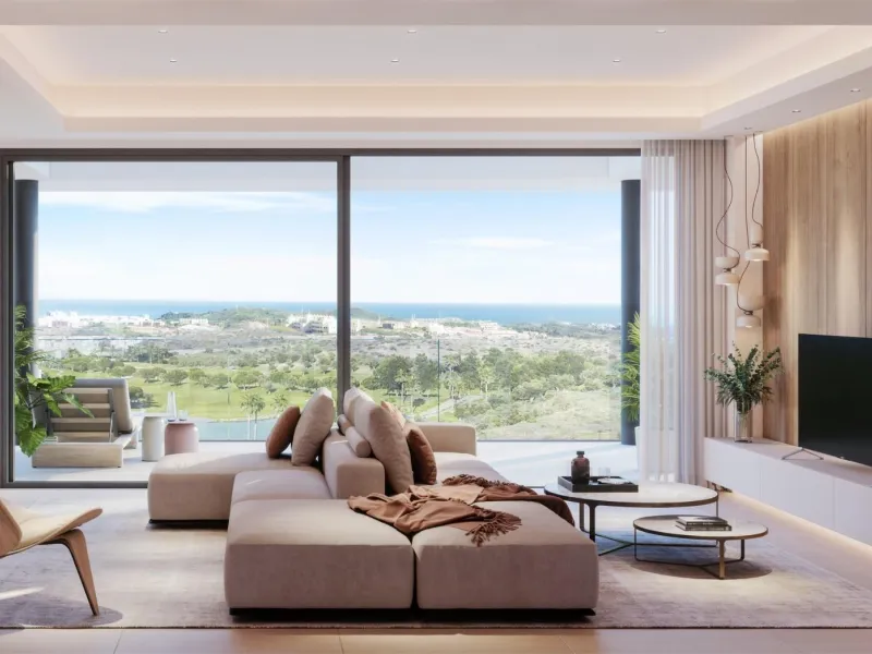 EXCLUSIVE COMPLEX WITH THE BEST GOLF AND SEA VIEWS IN MIJAS& & New luxury project of only 13 magnificent villas, each with 4 en-suite bedrooms. Three of the bedrooms are located on the upper floor, while the fourth is located next to the living room