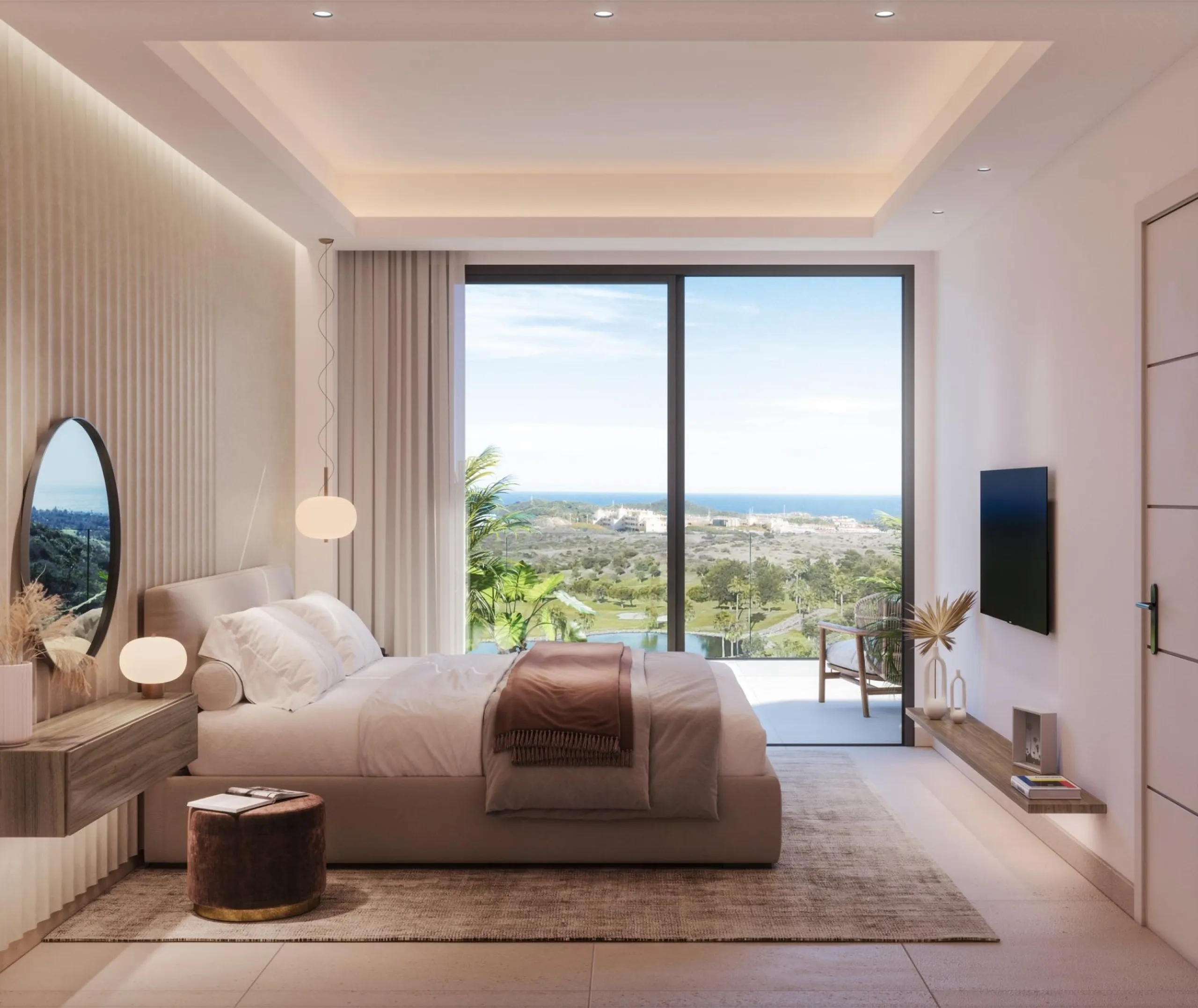 EXCLUSIVE COMPLEX WITH THE BEST GOLF AND SEA VIEWS IN MIJAS& & New luxury project of only 13 magnificent villas, each with 4 en-suite bedrooms. Three of the bedrooms are located on the upper floor, while the fourth is located next to the living room