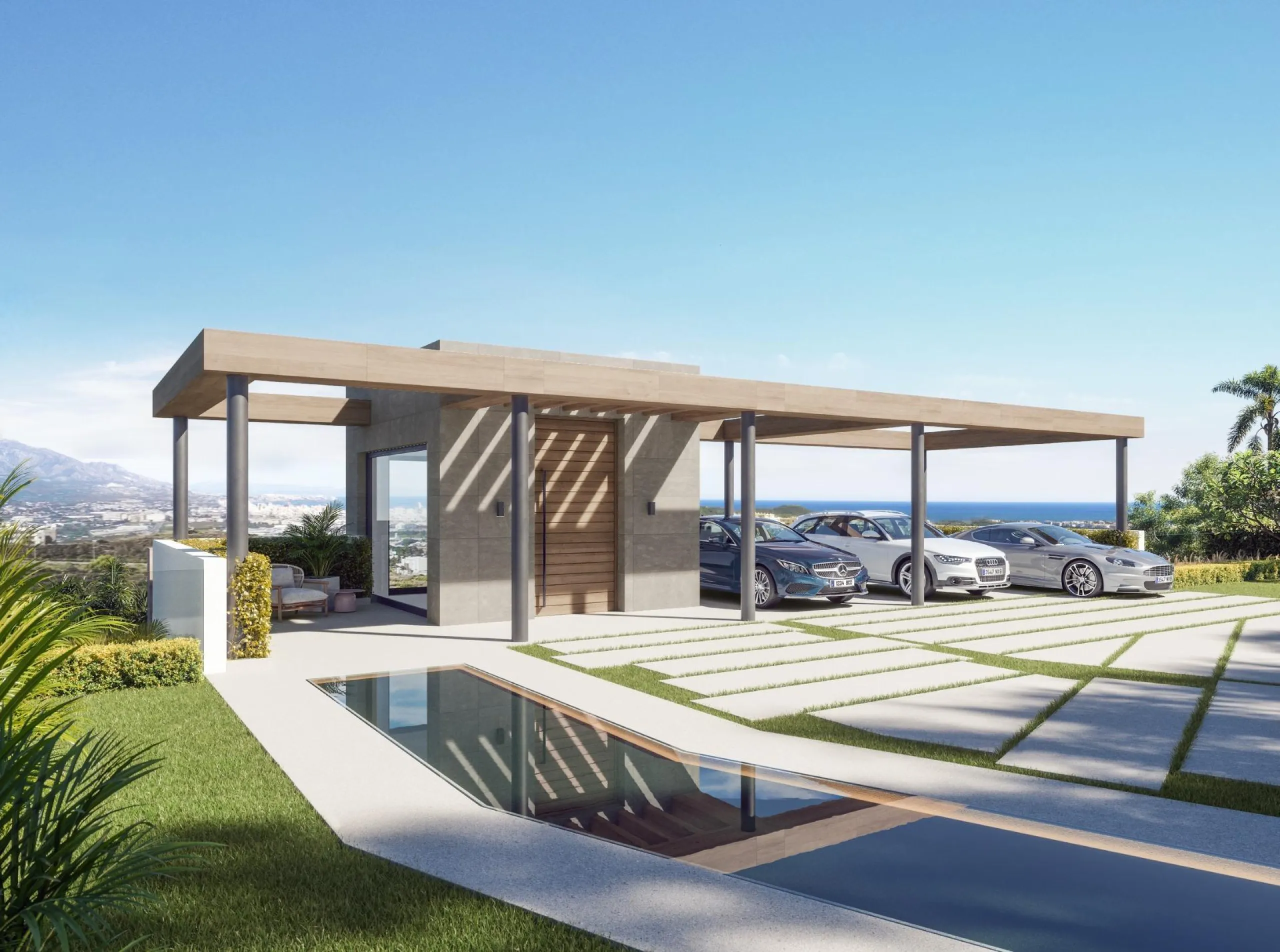 EXCLUSIVE COMPLEX WITH THE BEST GOLF AND SEA VIEWS IN MIJAS& & New luxury project of only 13 magnificent villas, each with 4 en-suite bedrooms. Three of the bedrooms are located on the upper floor, while the fourth is located next to the living room