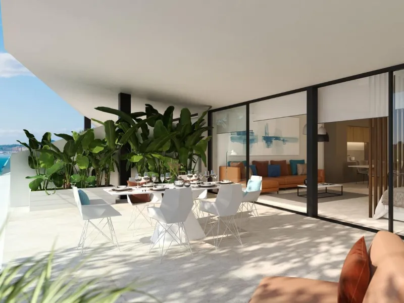 LUXURY RESIDENTIAL COMPLEX WITH SEA VIEWS IN EL HIGUERÓN & & Residential complex of 157 homes distributed in 4 buildings. The first two face east, with the properties arranged in such a way that some do not interfere with the views of the others, wh