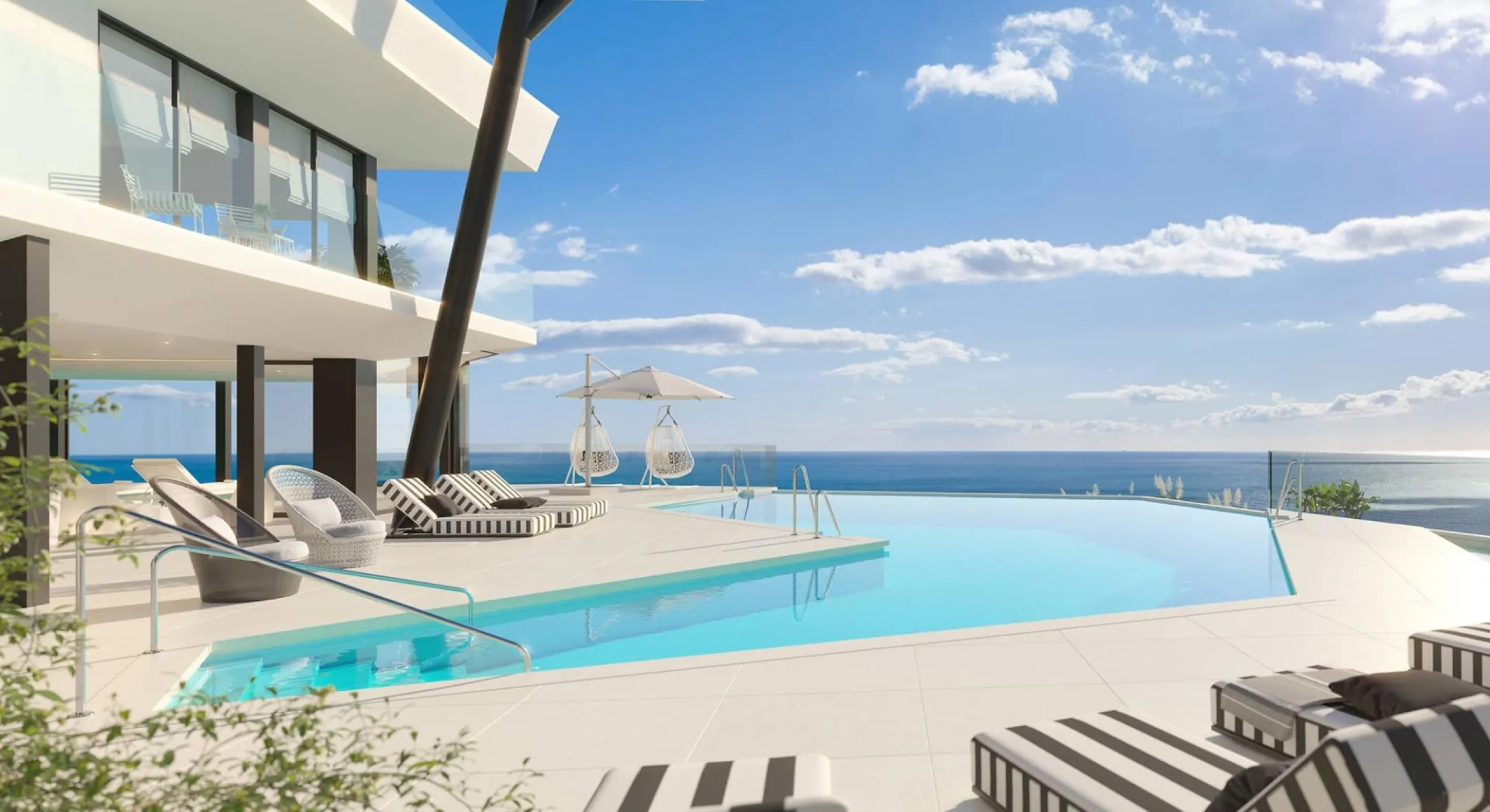 LUXURY RESIDENTIAL COMPLEX WITH SEA VIEWS IN EL HIGUERÓN & & Residential complex of 157 homes distributed in 4 buildings. The first two face east, with the properties arranged in such a way that some do not interfere with the views of the others, wh