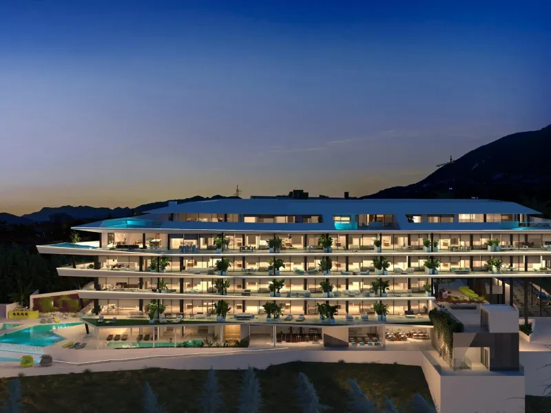 LUXURY RESIDENTIAL COMPLEX WITH SEA VIEWS IN EL HIGUERÓN & & Residential complex of 157 homes distributed in 4 buildings. The first two face east, with the properties arranged in such a way that some do not interfere with the views of the others, wh