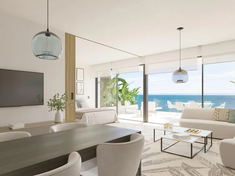 LUXURY RESIDENTIAL COMPLEX WITH SEA VIEWS IN EL HIGUERÓN & & Residential complex of 157 homes distributed in 4 buildings. The first two face east, with the properties arranged in such a way that some do not interfere with the views of the others, wh