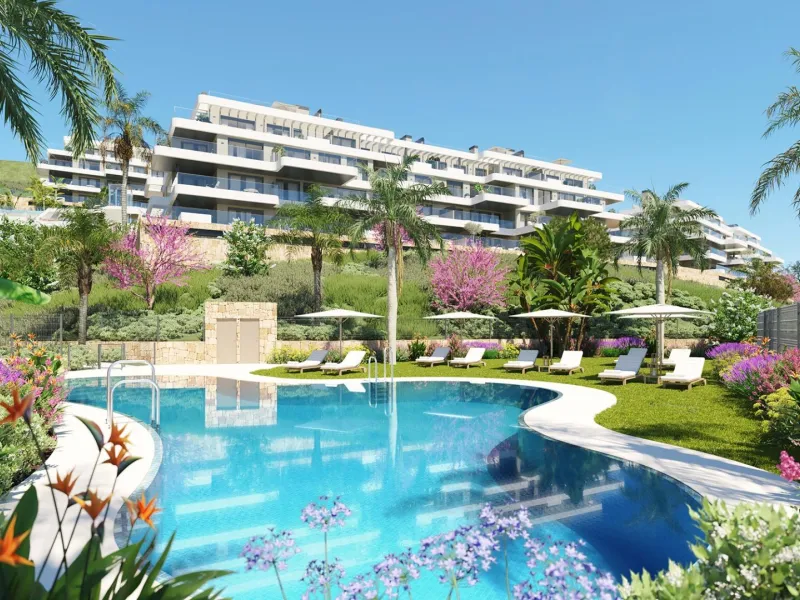 NEW BUILD RESIDENTIAL COMPLEX IN CALANOVA GOLF, MIJAS& & This luxury apartment complex offers a lifestyle that dreams are made of – a sumptuous residence featuring huge terraces with unbeatable views, a top-class golf course less than three minutes’
