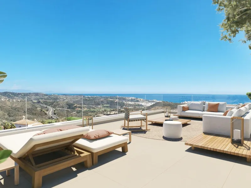 NEW BUILD RESIDENTIAL COMPLEX IN CALANOVA GOLF, MIJAS& & This luxury apartment complex offers a lifestyle that dreams are made of – a sumptuous residence featuring huge terraces with unbeatable views, a top-class golf course less than three minutes’