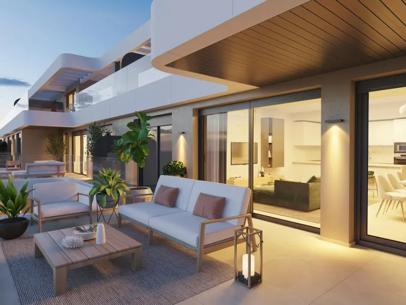 NEW BUILD RESIDENTIAL COMPLEX IN CALANOVA GOLF, MIJAS& & This luxury apartment complex offers a lifestyle that dreams are made of – a sumptuous residence featuring huge terraces with unbeatable views, a top-class golf course less than three minutes’
