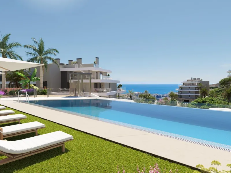 NEW BUILD RESIDENTIAL COMPLEX IN CALANOVA GOLF, MIJAS& & This luxury apartment complex offers a lifestyle that dreams are made of – a sumptuous residence featuring huge terraces with unbeatable views, a top-class golf course less than three minutes’