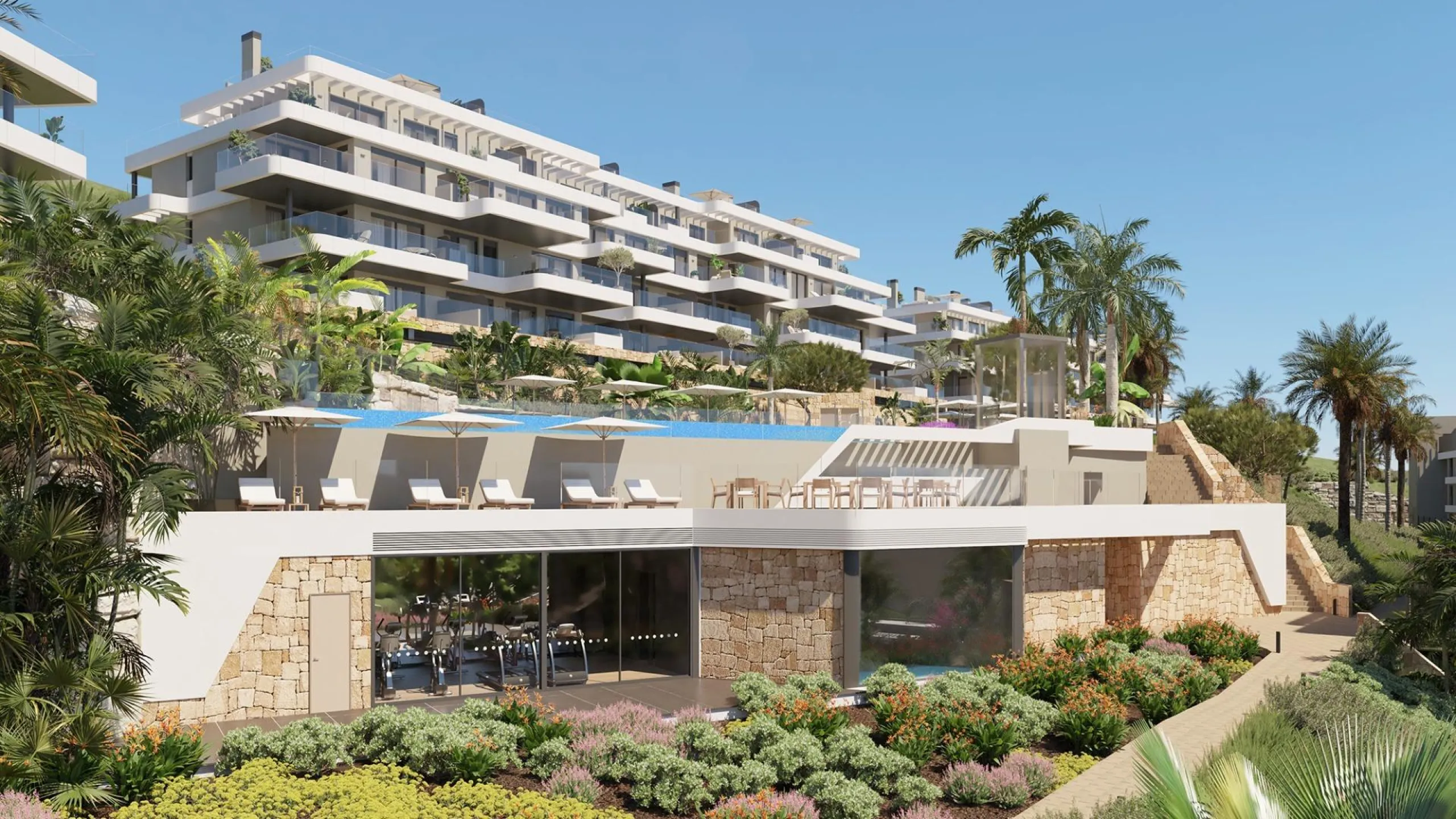 NEW BUILD RESIDENTIAL COMPLEX IN CALANOVA GOLF, MIJAS& & This luxury apartment complex offers a lifestyle that dreams are made of – a sumptuous residence featuring huge terraces with unbeatable views, a top-class golf course less than three minutes’