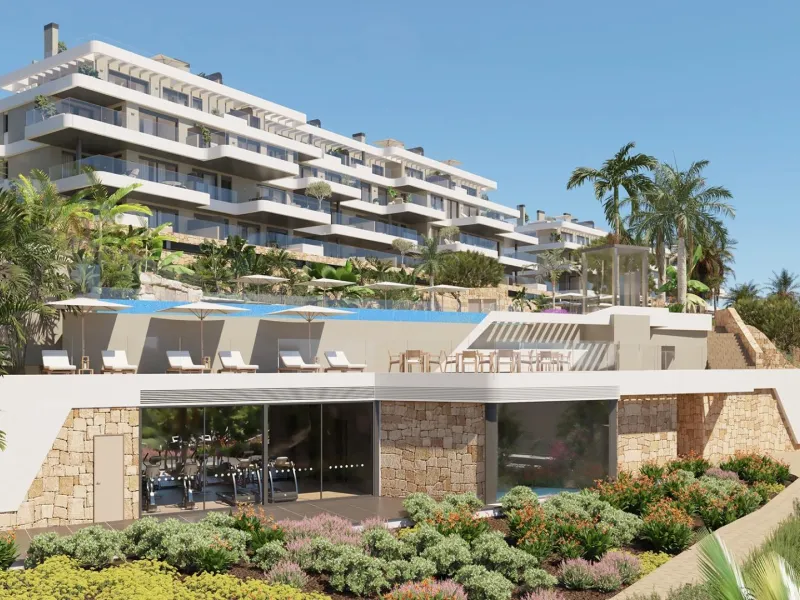 NEW BUILD RESIDENTIAL COMPLEX IN CALANOVA GOLF, MIJAS& & This luxury apartment complex offers a lifestyle that dreams are made of – a sumptuous residence featuring huge terraces with unbeatable views, a top-class golf course less than three minutes’