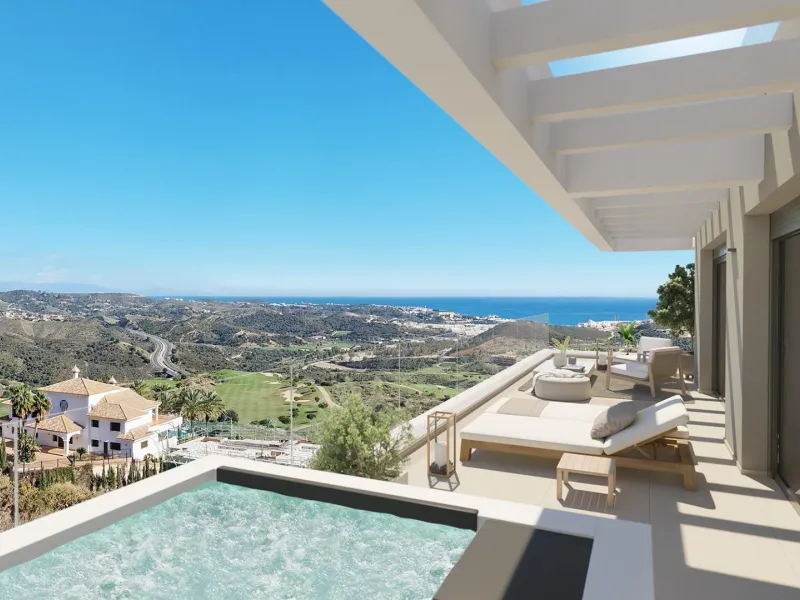 NEW BUILD RESIDENTIAL COMPLEX IN CALANOVA GOLF, MIJAS& & This luxury apartment complex offers a lifestyle that dreams are made of – a sumptuous residence featuring huge terraces with unbeatable views, a top-class golf course less than three minutes’