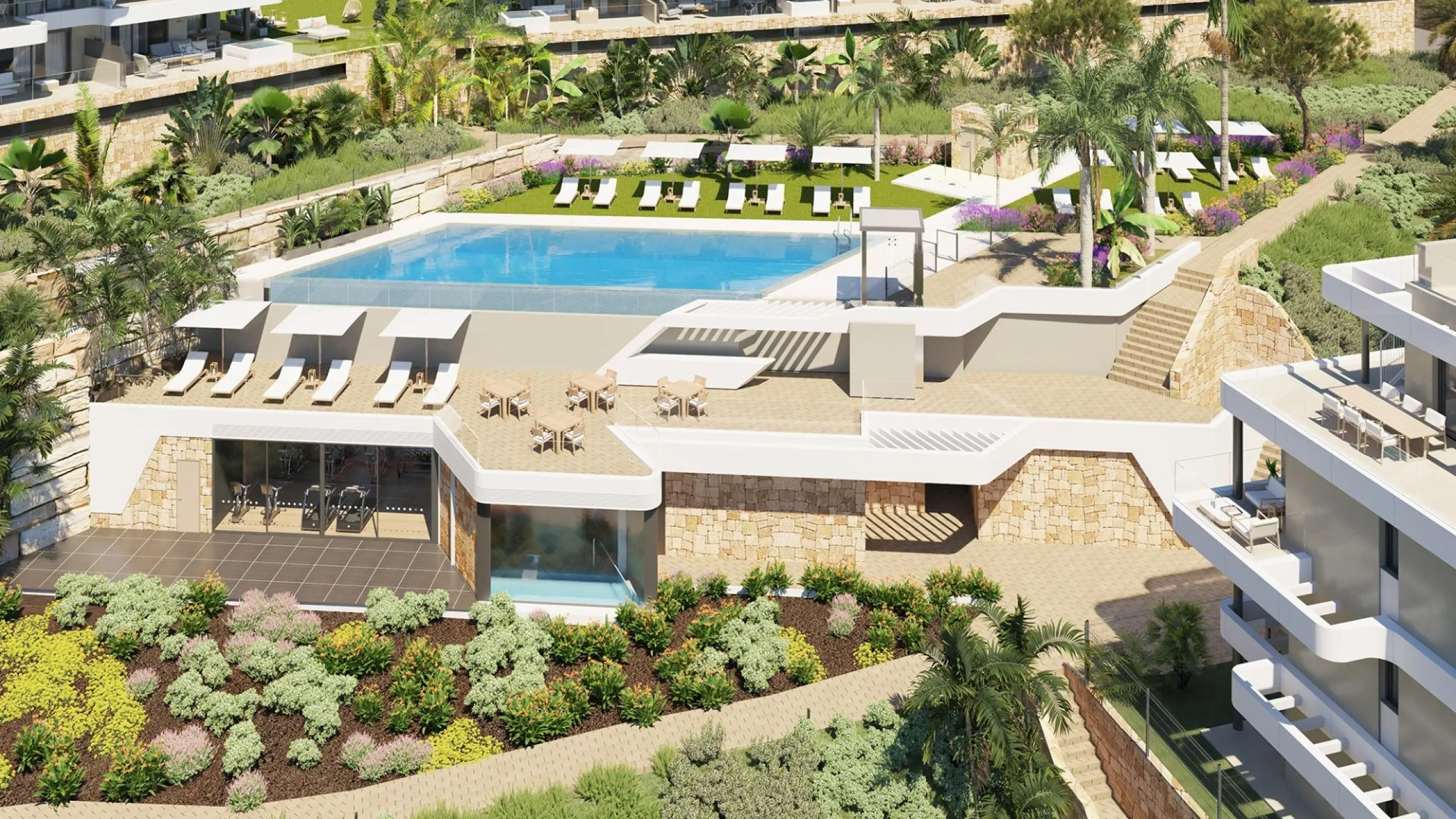 NEW BUILD RESIDENTIAL COMPLEX IN CALANOVA GOLF, MIJAS& & This luxury apartment complex offers a lifestyle that dreams are made of – a sumptuous residence featuring huge terraces with unbeatable views, a top-class golf course less than three minutes’