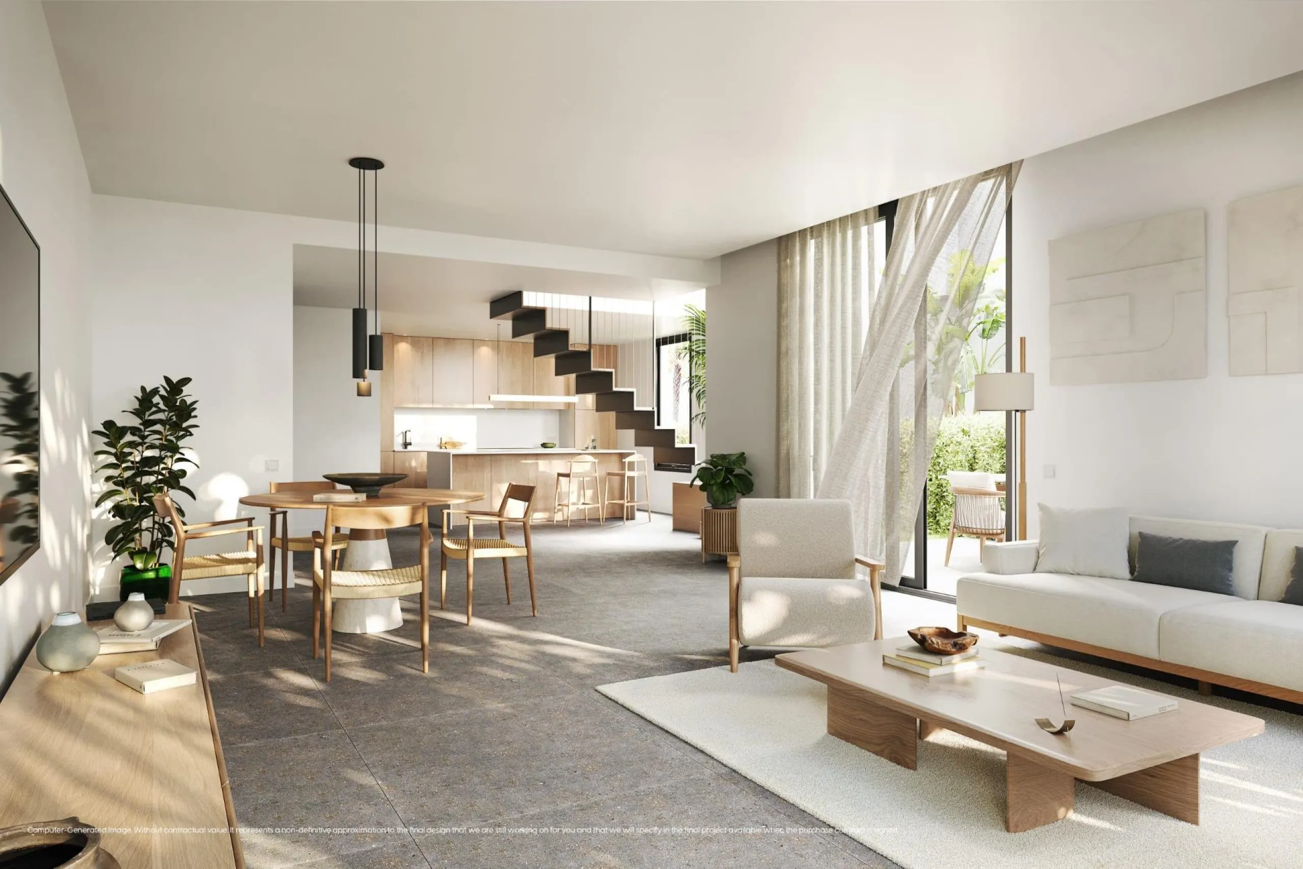 NEW BUILD VILLAS WITH SEA VIEWS IN LA CALA DE MIJAS& & Starting from the traditional silhouette of a house, the primordial pentagon, the design team has evolved these geometric lines to create a symbiosis with the existing vegetation, establishing a