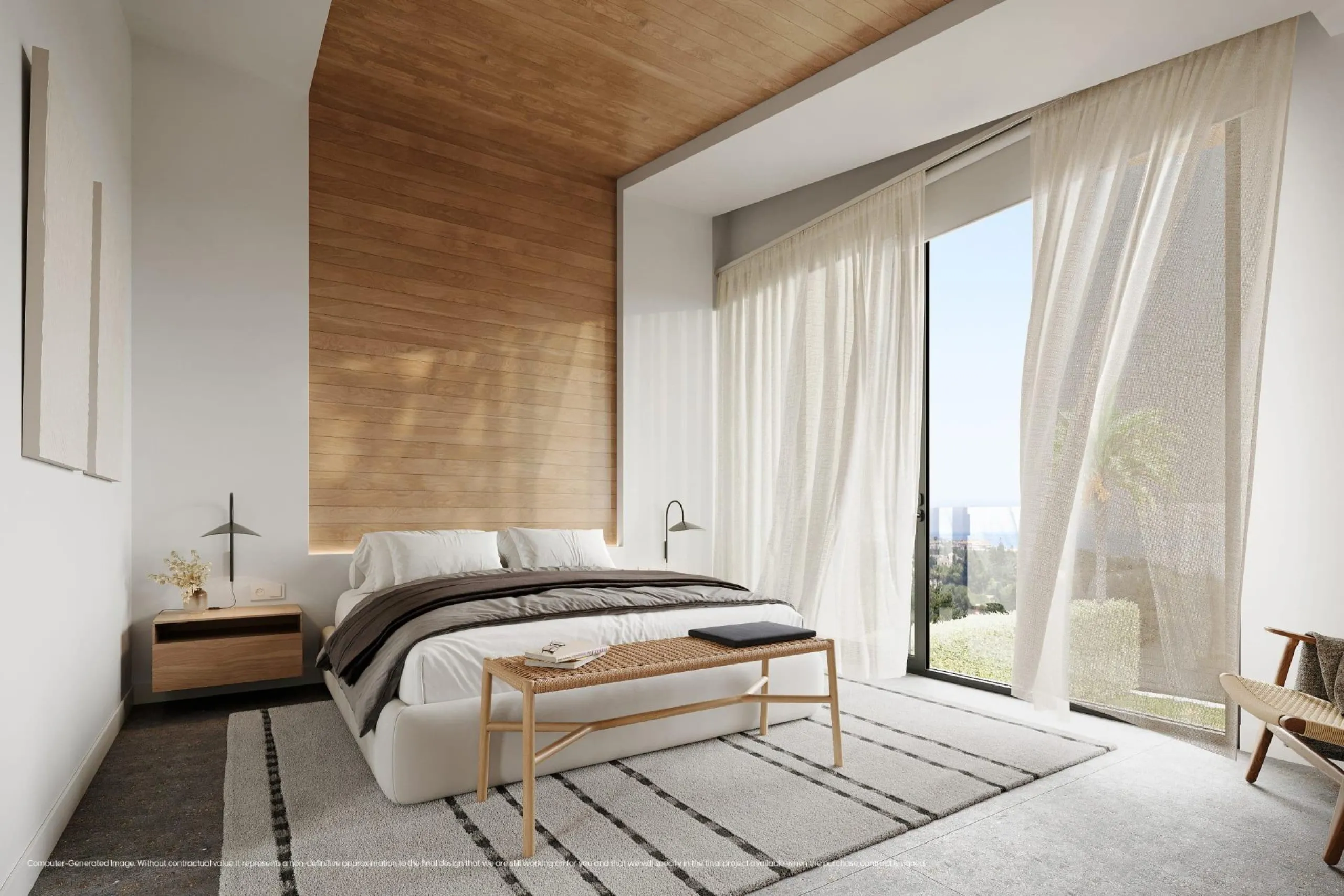 NEW BUILD VILLAS WITH SEA VIEWS IN LA CALA DE MIJAS& & Starting from the traditional silhouette of a house, the primordial pentagon, the design team has evolved these geometric lines to create a symbiosis with the existing vegetation, establishing a