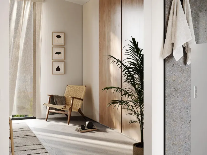 NEW BUILD VILLAS WITH SEA VIEWS IN LA CALA DE MIJAS& & Starting from the traditional silhouette of a house, the primordial pentagon, the design team has evolved these geometric lines to create a symbiosis with the existing vegetation, establishing a