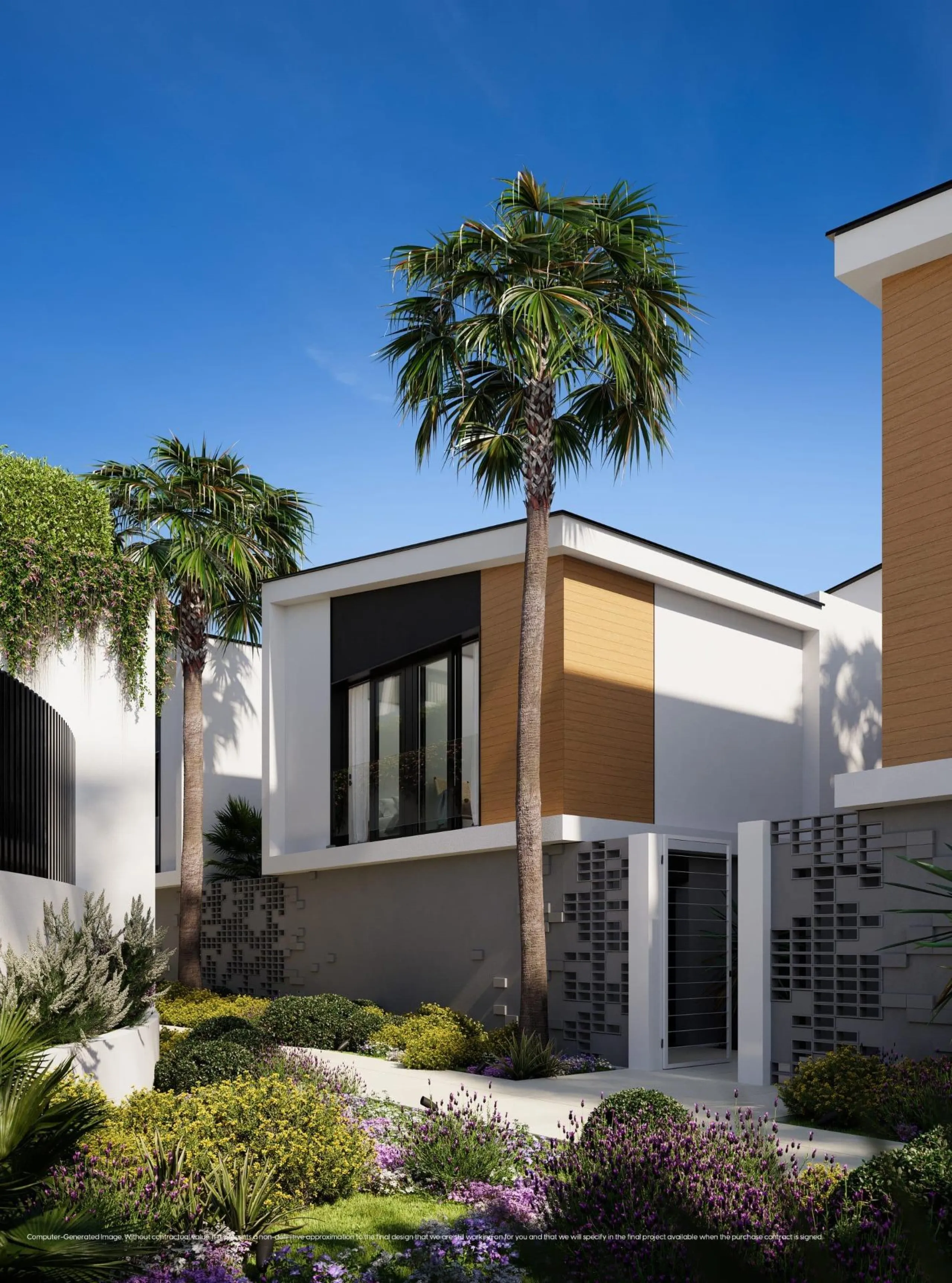 NEW BUILD VILLAS WITH SEA VIEWS IN LA CALA DE MIJAS& & Starting from the traditional silhouette of a house, the primordial pentagon, the design team has evolved these geometric lines to create a symbiosis with the existing vegetation, establishing a