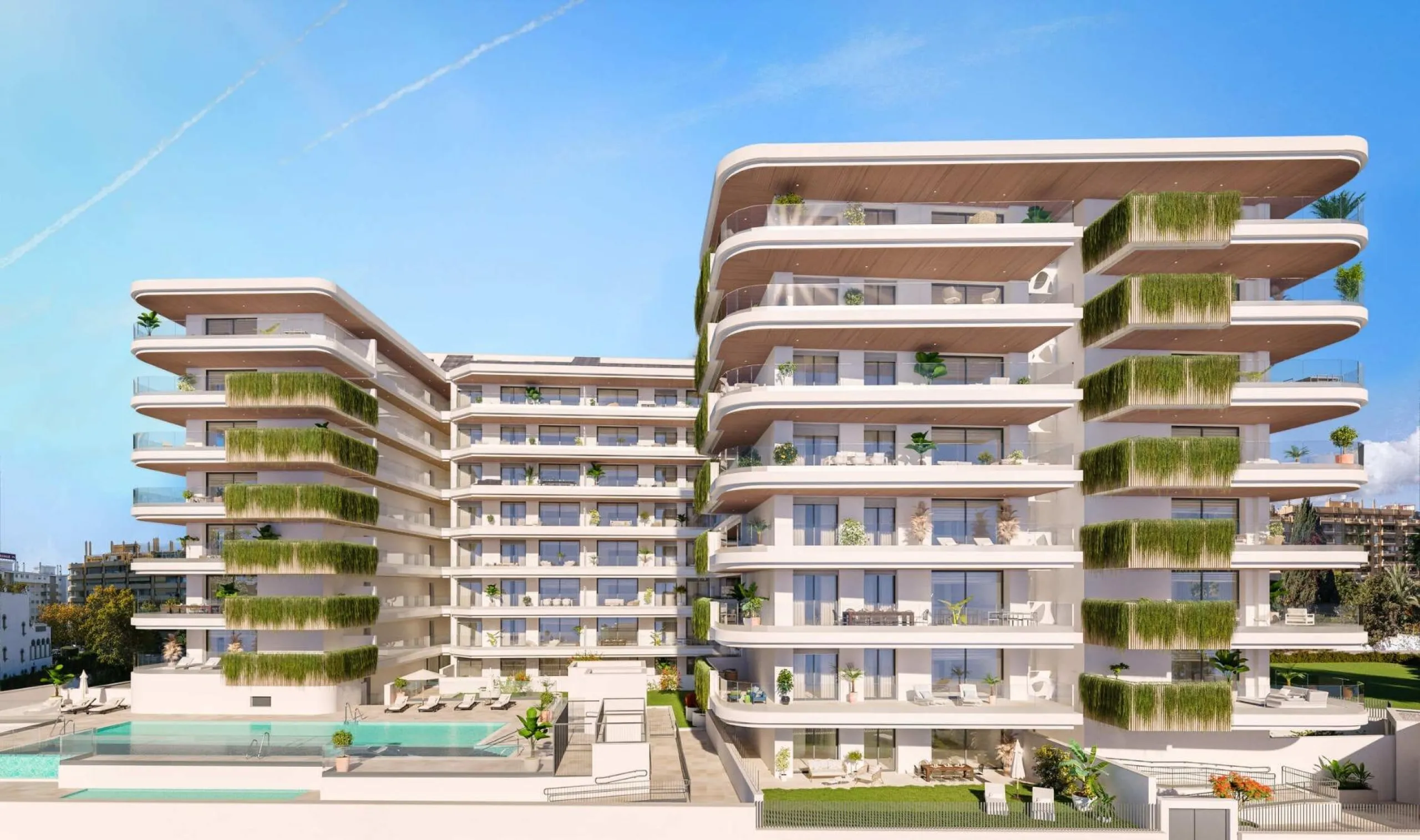 NEW BUILD RESIDENTIAL COMPLEX IN FUENGIROLA& & New build development, just a few metres from the beach, in the most exclusive area of Fuengirola city centre.& & Reidential complex is an exclusive development of 116 new build apartments in the 