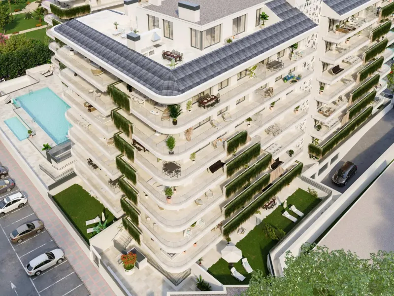 NEW BUILD RESIDENTIAL COMPLEX IN FUENGIROLA& & New build development, just a few metres from the beach, in the most exclusive area of Fuengirola city centre.& & Reidential complex is an exclusive development of 116 new build apartments in the 