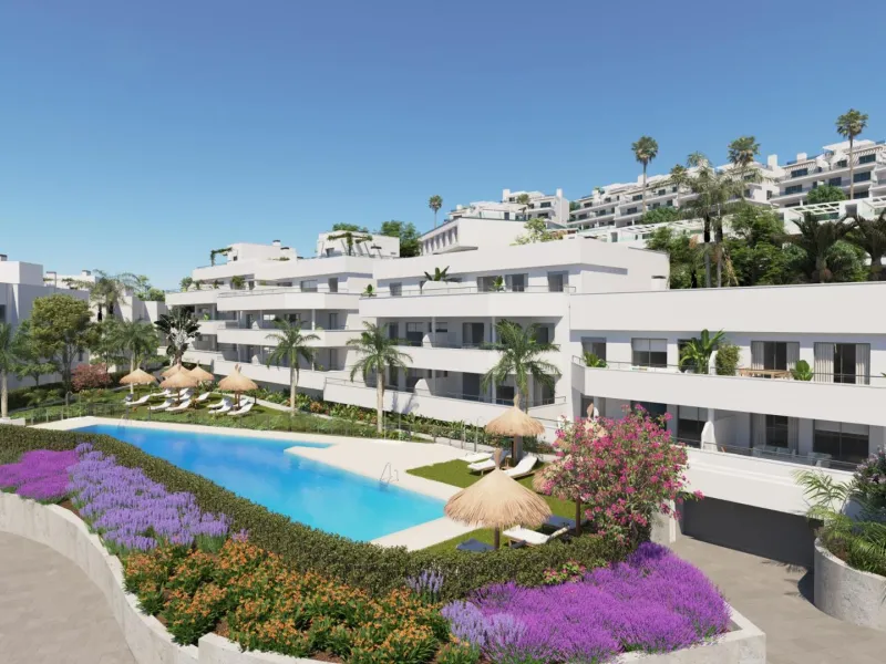 NEW BUILD RESIDENTIAL COMPLEX NEAR ESTEPONA& & New Build an exclusive development of apartments and townhouses located in the privileged setting of Estepona's Golden Mile.& & Modern properties with 2 and 3 bedrooms enjoy spacious southwest fac