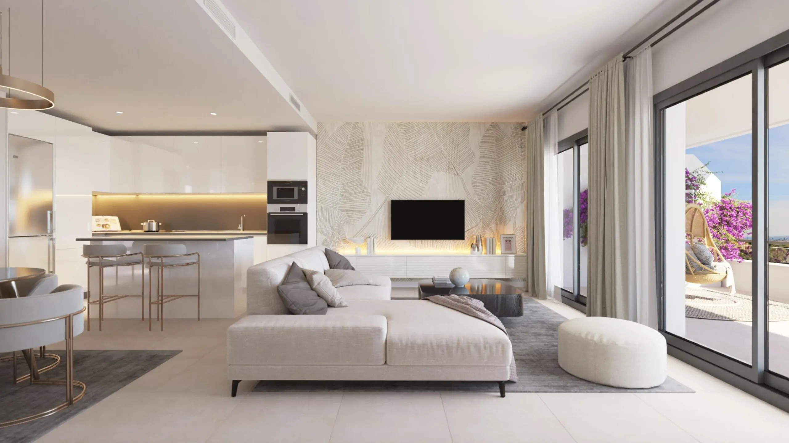NEW BUILD RESIDENTIAL COMPLEX NEAR ESTEPONA& & New Build an exclusive development of apartments and townhouses located in the privileged setting of Estepona's Golden Mile.& & Modern properties with 2 and 3 bedrooms enjoy spacious southwest fac
