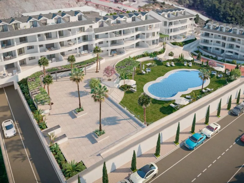 NEW BUILD RESIDENTIAL COMPLEX WITH SEA VIEW IN BENALMADENA& & New Build residential complex of apartments and penthouses in Benalmadena.& Beautiful apartments with 3 and 4 bedrooms, open plan fully equipped kitchen and living area, large terraces