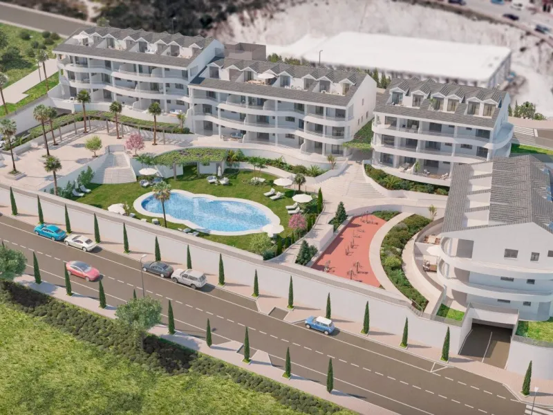 NEW BUILD RESIDENTIAL COMPLEX WITH SEA VIEW IN BENALMADENA& & New Build residential complex of apartments and penthouses in Benalmadena.& Beautiful apartments with 3 and 4 bedrooms, open plan fully equipped kitchen and living area, large terraces