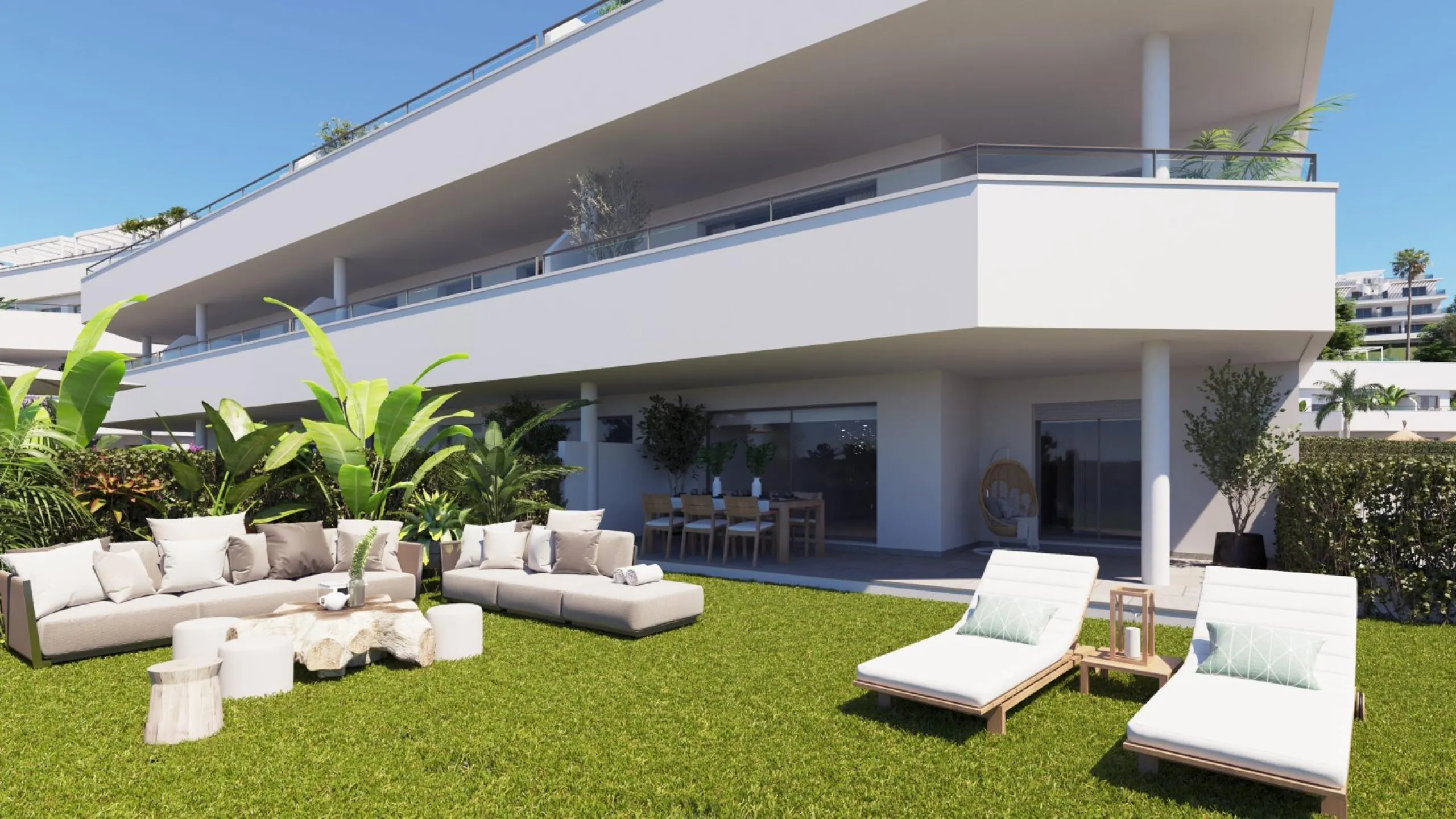 NEW BUILD RESIDENTIAL COMPLEX NEAR ESTEPONA& & New Build an exclusive development of apartments and townhouses located in the privileged setting of Estepona's Golden Mile.& & Modern properties with 2 and 3 bedrooms enjoy spacious southwest fac