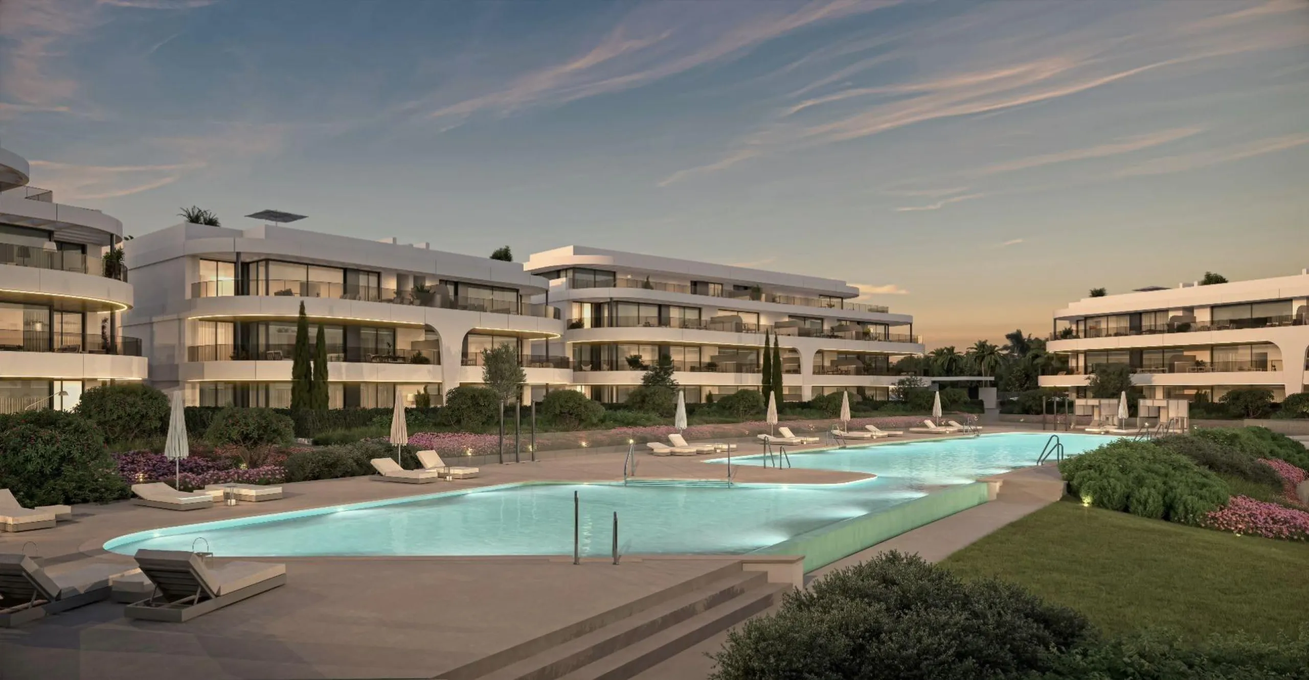 NEW BUILD RESIDENTIAL COMPLEX NEAR ESTEPONA& & This exciting New Build residential development in Atalaya Golf redefines contemporary living in the Golden Triangle. A sublimely stylish development, discretely blending with its surrounding environmen