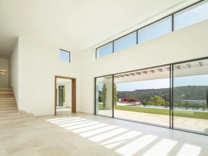 NEW BUILD EXCLUSIVE LUXURY VILLA AT FINCA CORTESÍN, CASARES& & Nestled within the enclave in the Finca Cortesin resort, this New Build villa exudes the charm of Ibiza-style residences. & The white structure, adorned with traditional Mediterranean