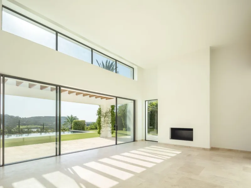 NEW BUILD EXCLUSIVE LUXURY VILLA AT FINCA CORTESÍN, CASARES& & Nestled within the enclave in the Finca Cortesin resort, this New Build villa exudes the charm of Ibiza-style residences. & The white structure, adorned with traditional Mediterranean