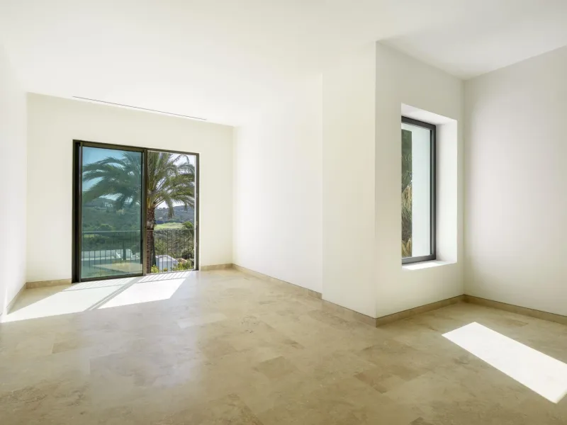 NEW BUILD EXCLUSIVE LUXURY VILLA AT FINCA CORTESÍN, CASARES& & Nestled within the enclave in the Finca Cortesin resort, this New Build villa exudes the charm of Ibiza-style residences. & The white structure, adorned with traditional Mediterranean