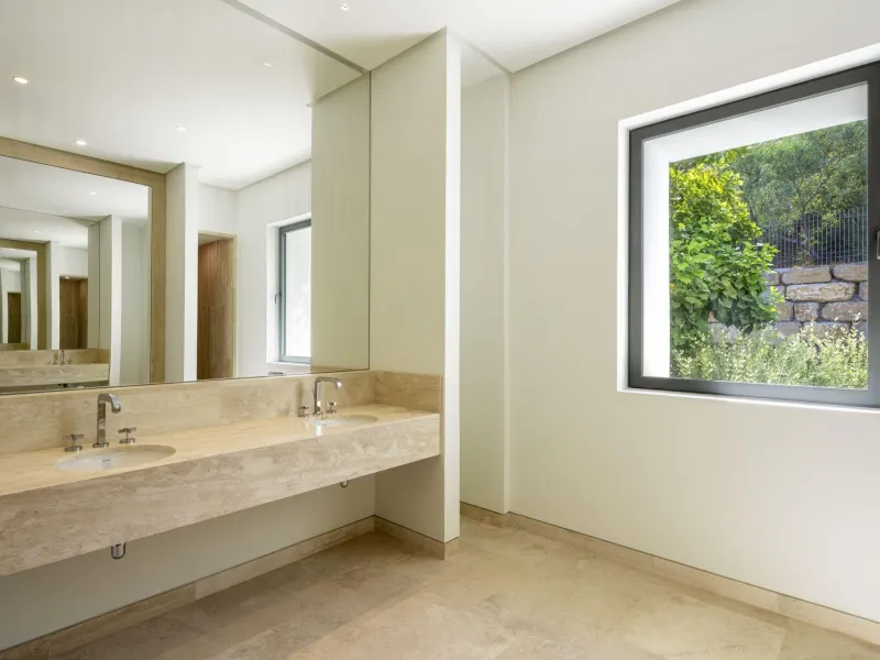 NEW BUILD EXCLUSIVE LUXURY VILLA AT FINCA CORTESÍN, CASARES& & Nestled within the enclave in the Finca Cortesin resort, this New Build villa exudes the charm of Ibiza-style residences. & The white structure, adorned with traditional Mediterranean
