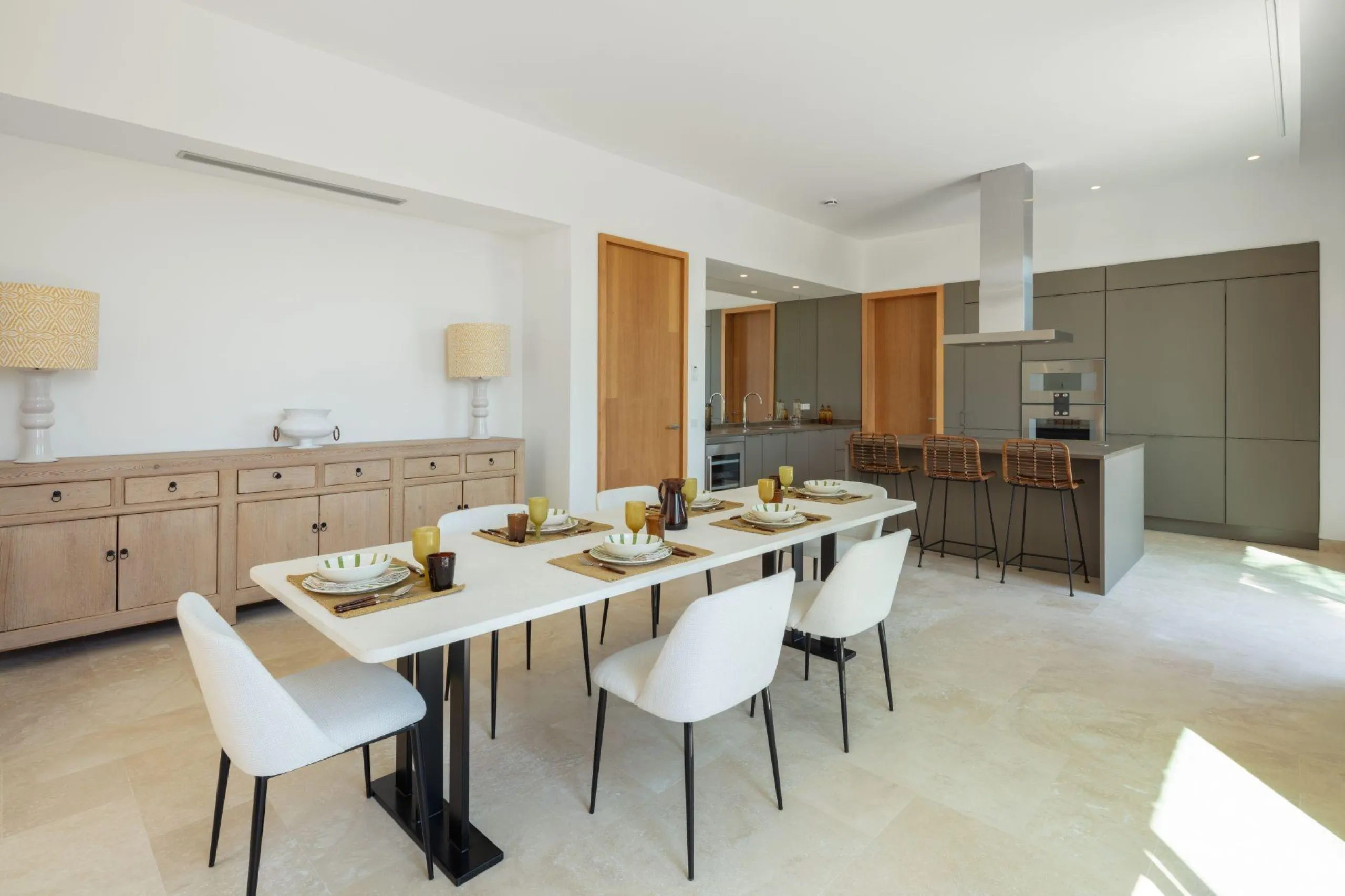NEW BUILD EXCLUSIVE LUXURY VILLA AT FINCA CORTESÍN, CASARES& & Nestled within the enclave in the Finca Cortesin resort, this New Build villa exudes the charm of Ibiza-style residences. & The white structure, adorned with traditional Mediterranean
