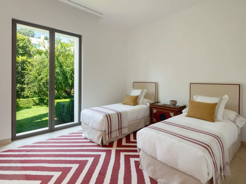 NEW BUILD EXCLUSIVE LUXURY VILLA AT FINCA CORTESÍN, CASARES& & Nestled within the enclave in the Finca Cortesin resort, this New Build villa exudes the charm of Ibiza-style residences. & The white structure, adorned with traditional Mediterranean