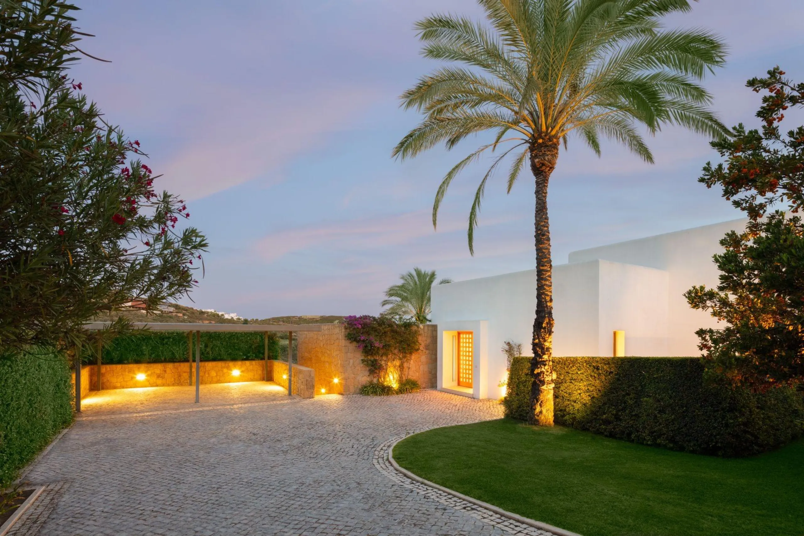 NEW BUILD EXCLUSIVE LUXURY VILLA AT FINCA CORTESÍN, CASARES& & Nestled within the enclave in the Finca Cortesin resort, this New Build villa exudes the charm of Ibiza-style residences. & The white structure, adorned with traditional Mediterranean