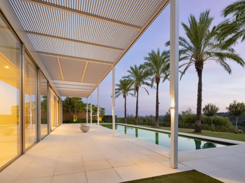 NEW BUILD EXCLUSIVE LUXURY VILLA AT FINCA CORTESÍN, CASARES& & This astonishing villa is the embodiment of luxury golfside living. Meticulously designed by the esteemed architects Vicens &amp; Romans, this opulent residence showcases an unrivalled a