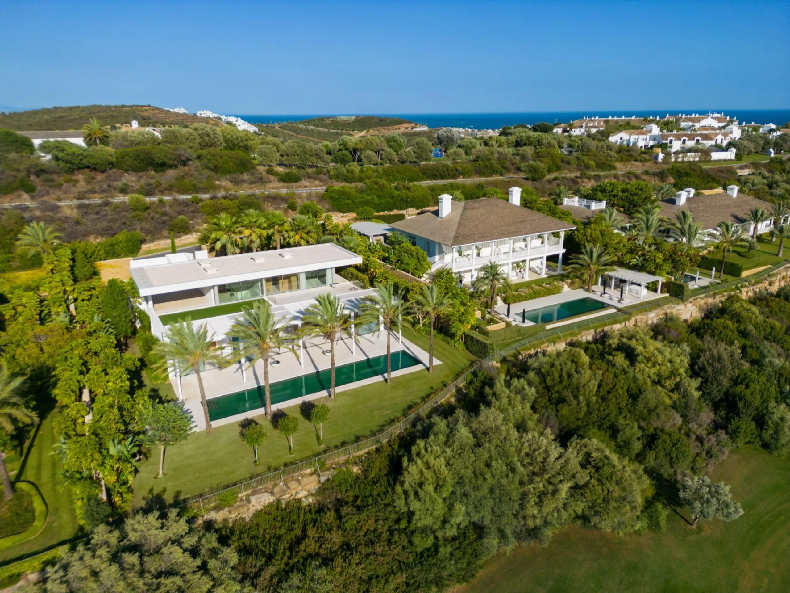 NEW BUILD EXCLUSIVE LUXURY VILLA AT FINCA CORTESÍN, CASARES& & This astonishing villa is the embodiment of luxury golfside living. Meticulously designed by the esteemed architects Vicens &amp; Romans, this opulent residence showcases an unrivalled a