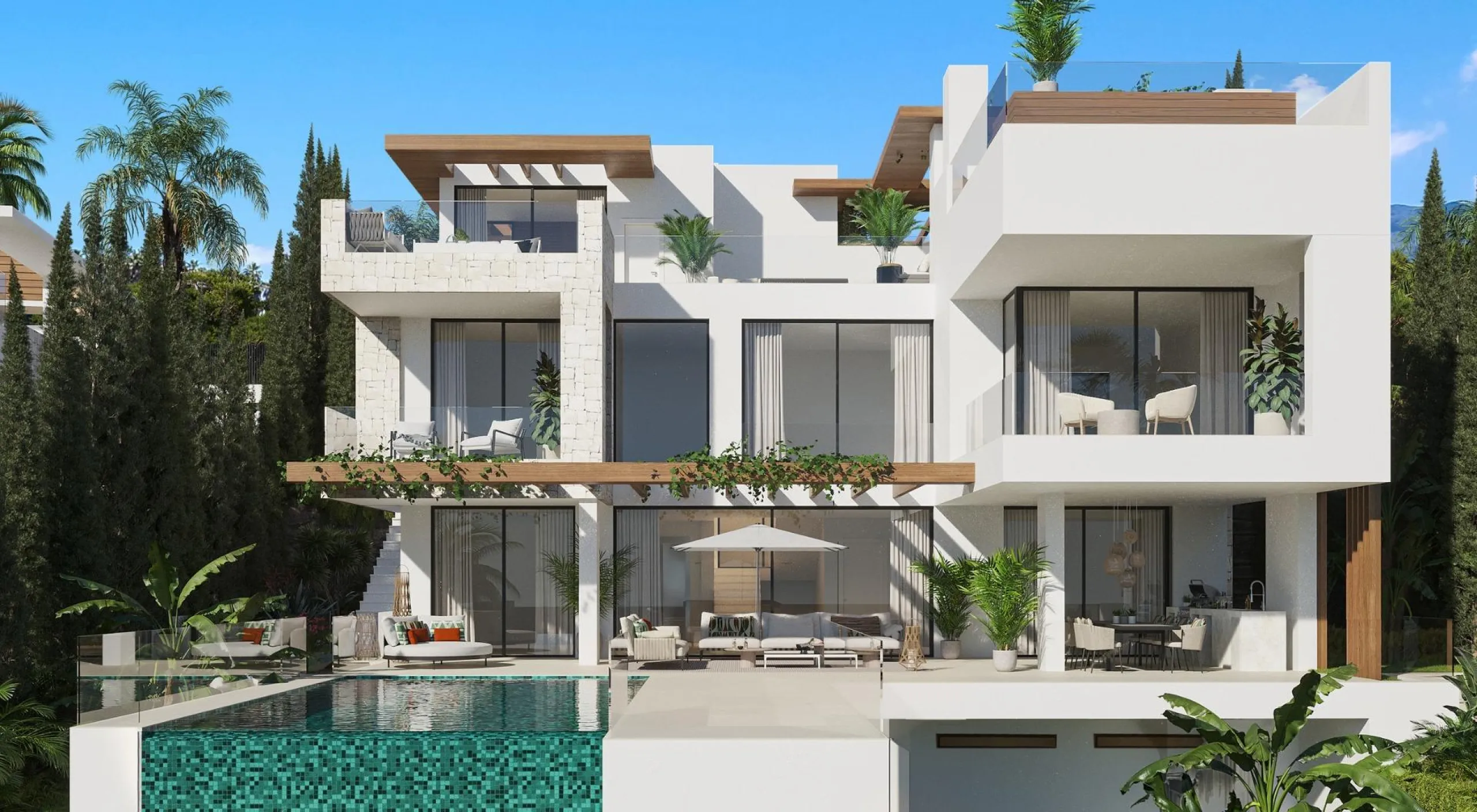NEW BUILD LUXURY VILLA NEAR ESTEPONA& & Located in a picturesque and coveted setting amidst nature's splendour, Luxury Villas comprises a collection of 12 ophisticated and exclusive villas boasting contemporary aesthetics.& Nestled amongst the tr