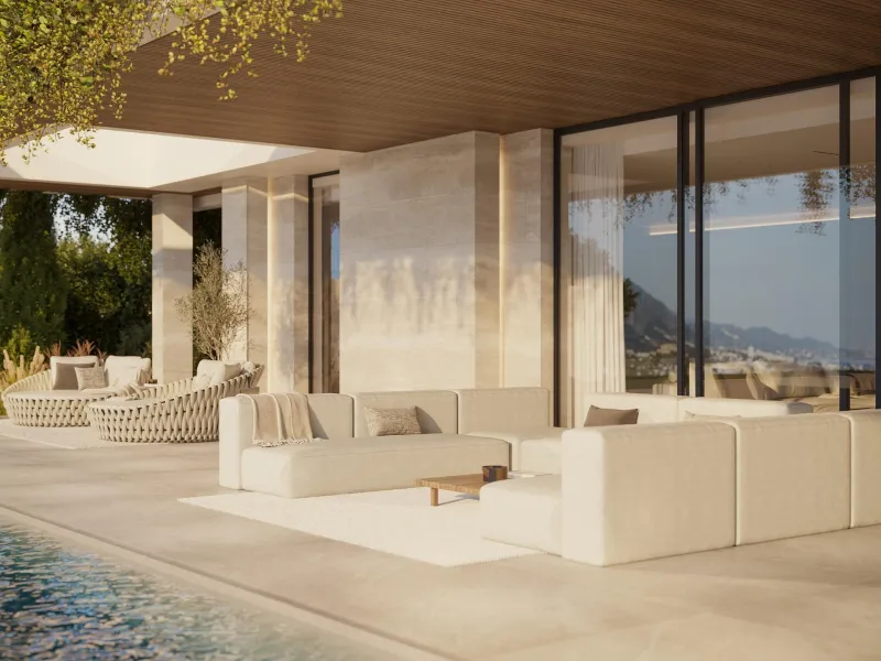 LUXURY NEW BUILD VILLAS WITH SEA VIEW IN BENAHAVIS& & Residential is the perfect symbiosis of luxury and sustainability. The project has been greatly influenced by the constant dialogue with nature in order to mimic it without altering its condition