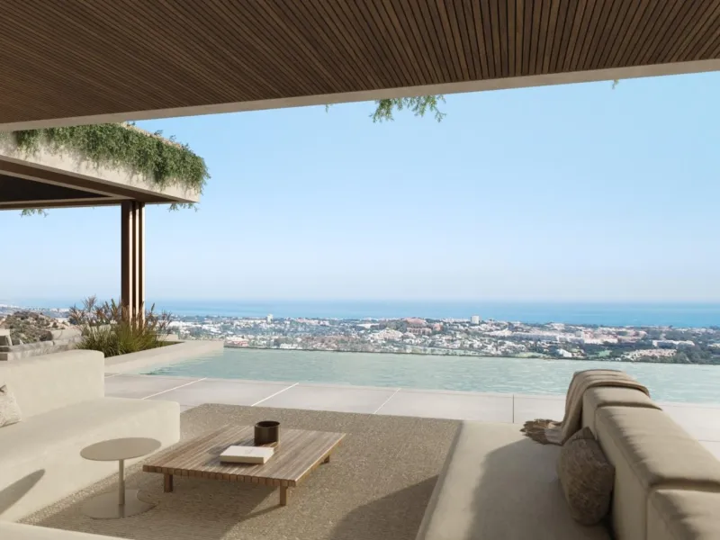 LUXURY NEW BUILD VILLAS WITH SEA VIEW IN BENAHAVIS& & Residential is the perfect symbiosis of luxury and sustainability. The project has been greatly influenced by the constant dialogue with nature in order to mimic it without altering its condition