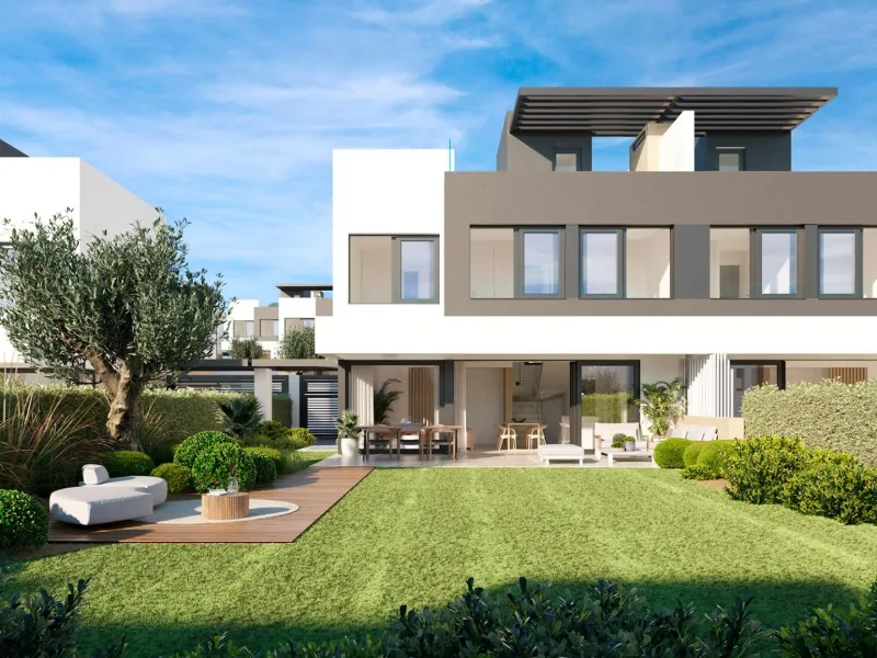 NEW BUILD SEMI-DETACHED VILLAS NEAR ESTEPONA& & New Build exclusive residential complex consisting of 50 contemporary style semi-detached villas comprising of a large living room, open plan fitted kitchen equipped with top brand appliances, 3 bedroo